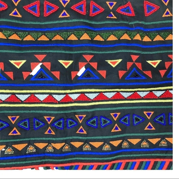 Sam Edelman Aztec Beaded Print Skirt  Sz: 12 - Picture 2 of 10